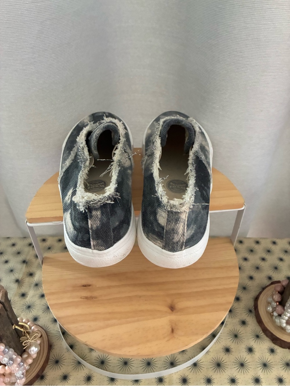 Rocket Dog Black and Cream Tie-Dye Slip-On Sneakers - Picture 4 of 8